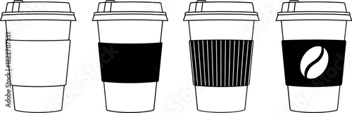 Coffee cup icons set Vector