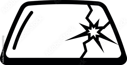 Windshield crack car icon Vector