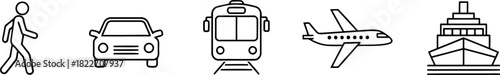 Transport icons set Vector