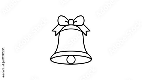 Charming vector bell with bow announces celebration, holidays, joy & important events, perfect for cards and invites