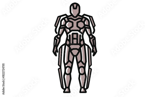 Futuristic Humanoid Robot Standing