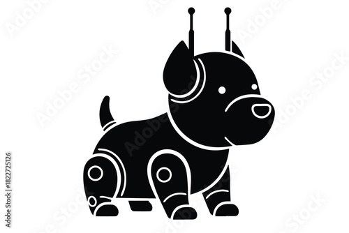 Futuristic Robotic Dog Vector Illustration