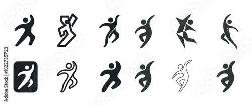 Dynamic dance silhouettes in motion - abstract poses and elegant figures