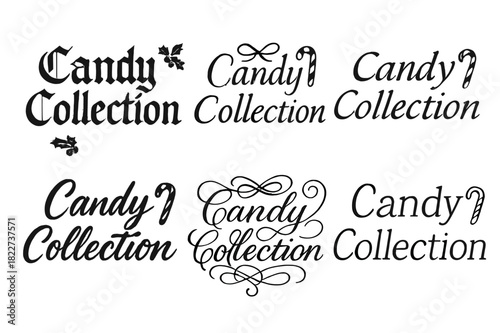 Candy Calligraphy Collection. Candy Collection. Create a calligraphy lettering illustration of the phrase: