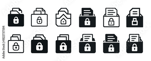 Secure document icons with locks for digital safety and privacy