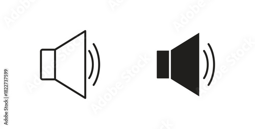 Speaker icon line and filled style suitable for web and mobile application