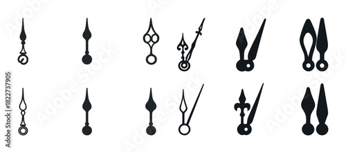 Vintage clock hands collection: diverse designs and styles