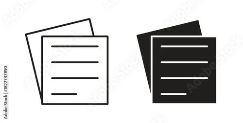 Sticky note icon line and filled style suitable for web and mobile application