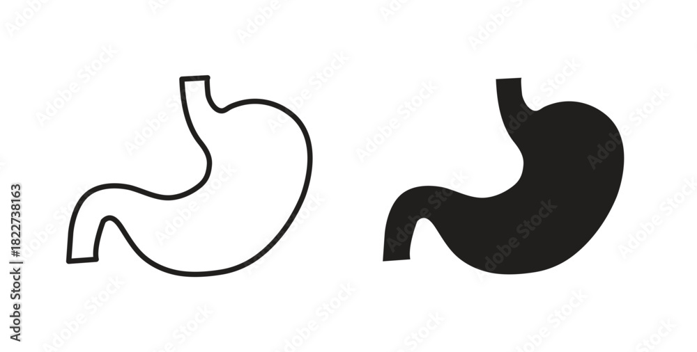 Obraz premium Stomach icon line and filled style suitable for web and mobile application