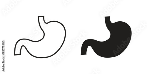 Stomach icon line and filled style suitable for web and mobile application