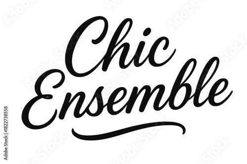 Chic Script Design. Chic Ensemble ? Script Hand-Lettering, smooth flowing brush script with gentle loops and
