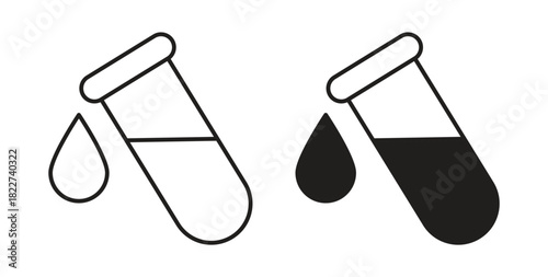 Test tube icon line and filled style suitable for web and mobile application