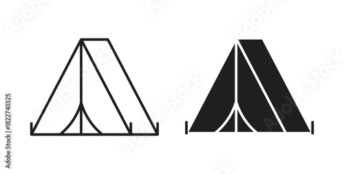 Tent icon line and filled style suitable for web and mobile application