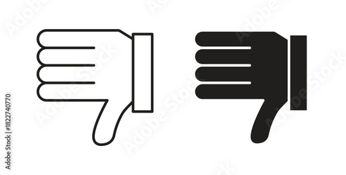 Thumbs down icon line and filled style suitable for web and mobile application