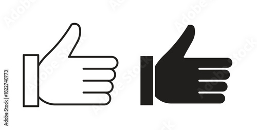 thumbs up icon line and filled style suitable for web and mobile application