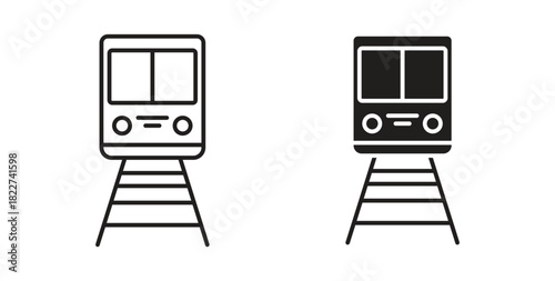Train icon line and filled style suitable for web and mobile application