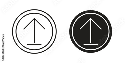 Upload arrow icon line and filled style suitable for web and mobile application
