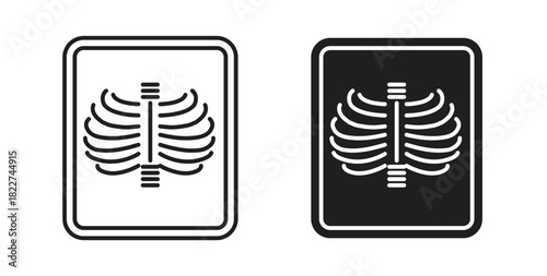 X-ray scan icon line and filled style suitable for web and mobile application