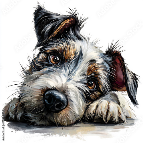 Cute Dog Watercolor Illustration Animal Pet Art