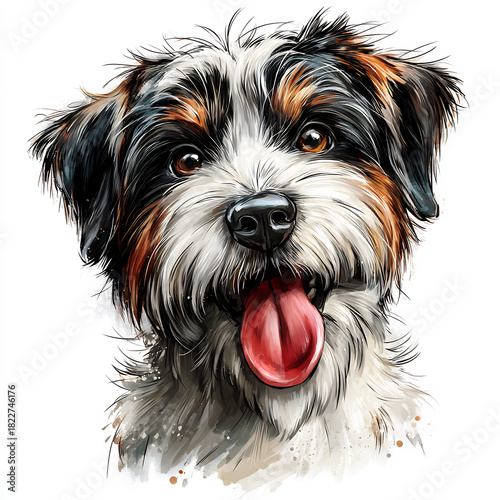 Cute Dog Watercolor Illustration Animal Pet Art