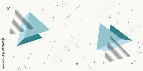 Dynamic Abstract Background with Memphis Retro Hipster Element and Soft Green Flat Color