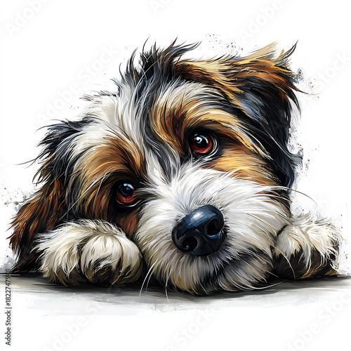 Cute Dog Watercolor Illustration Animal Pet Art