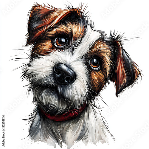 Cute Dog Watercolor Illustration Animal Pet Art