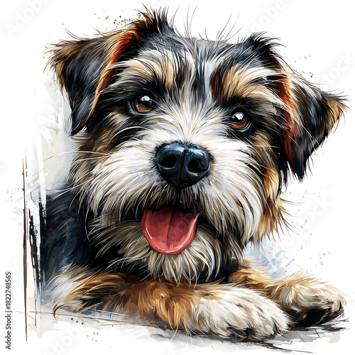 Cute Dog Watercolor Illustration Animal Pet Art