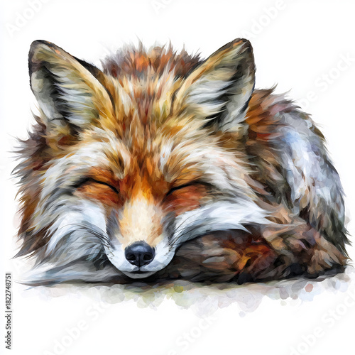 Watercolor Fox Illustration Cute Woodland Animal Art