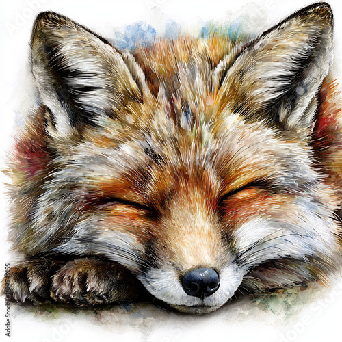 Watercolor Fox Illustration Cute Woodland Animal Art