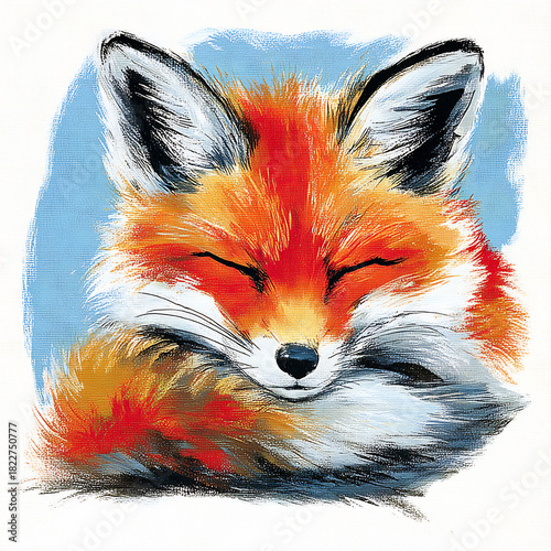 Watercolor Fox Illustration Cute Woodland Animal Art