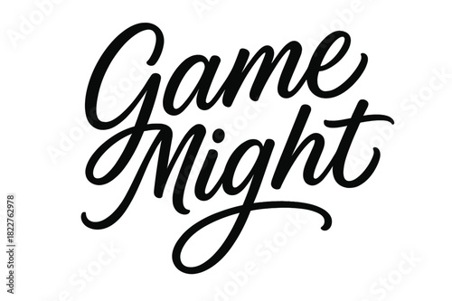 Game Night Calligraphy. Game Night ? Script Hand-Lettering, smooth brush script with long flowing connectors
