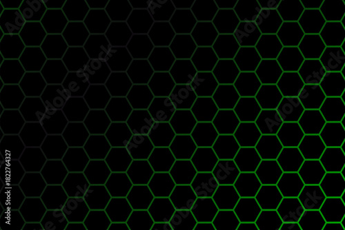 Hexagonal Tech Cyberspace Background with Abstract Grid and Gaming Elements
