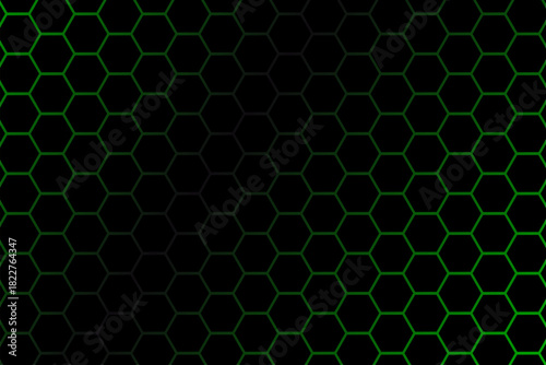 Hexagonal Tech Cyberspace Background with Abstract Grid and Gaming Elements