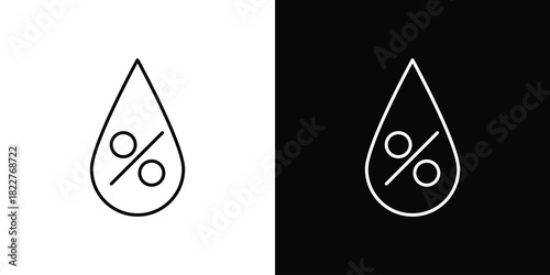 Humidity icon outline set in black and white. thin line style.
