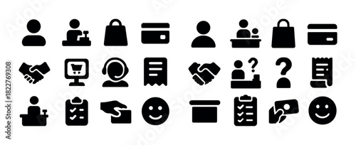 Collection of various shopping and customer service icons