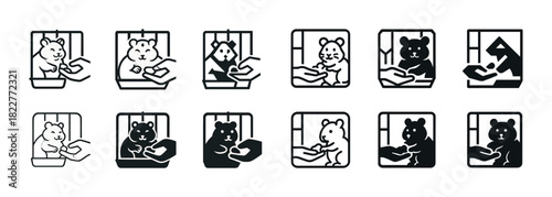 Minimalist animal icons: twelve stages of experimental interaction in black and white