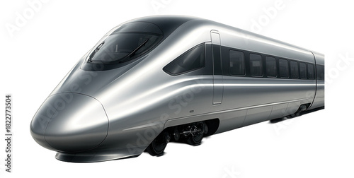 Sleek high-speed train car featuring a unique nose design and reflective windows.