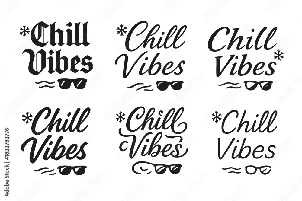 Fototapeta premium Chill Vibes Calligraphy. Chill Vibes. Create a calligraphy lettering illustration of the phrase: Chill Vibes.