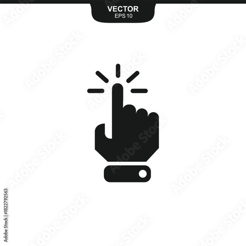 Touch screen finger hand press push icon