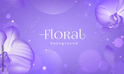 Purple floral design horizontal floral background