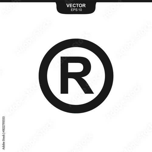 Registered trademark sign on white background. trademark copyright symbol.