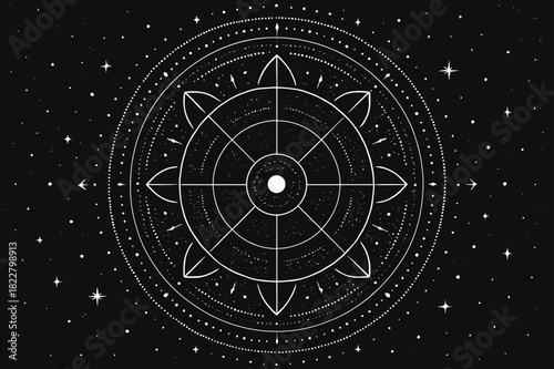 Geometric Mandala Patterns. concentric rings, petal wedges, hex spokes, dotted halos, tiny stars, snow dots,