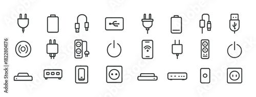 Set of vector icons for electronic devices and accessories