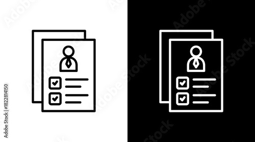 Accountability Outline White Icon Set Design