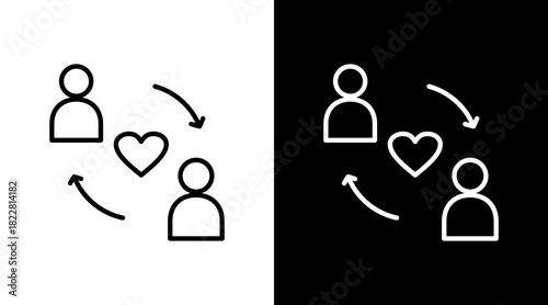 Empathy Outline White Icon Set Design