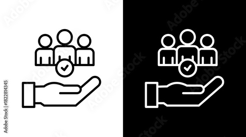 Inclusion Outline White Icon Set Design