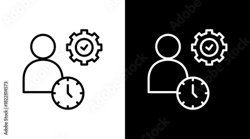 Dedication Outline White Icon Set Design