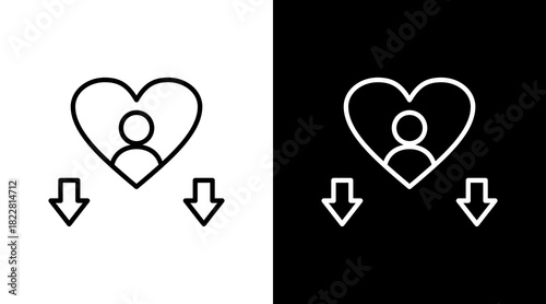 Humility Outline White Icon Set Design