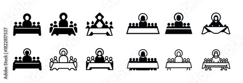 Black and white last supper icons collection